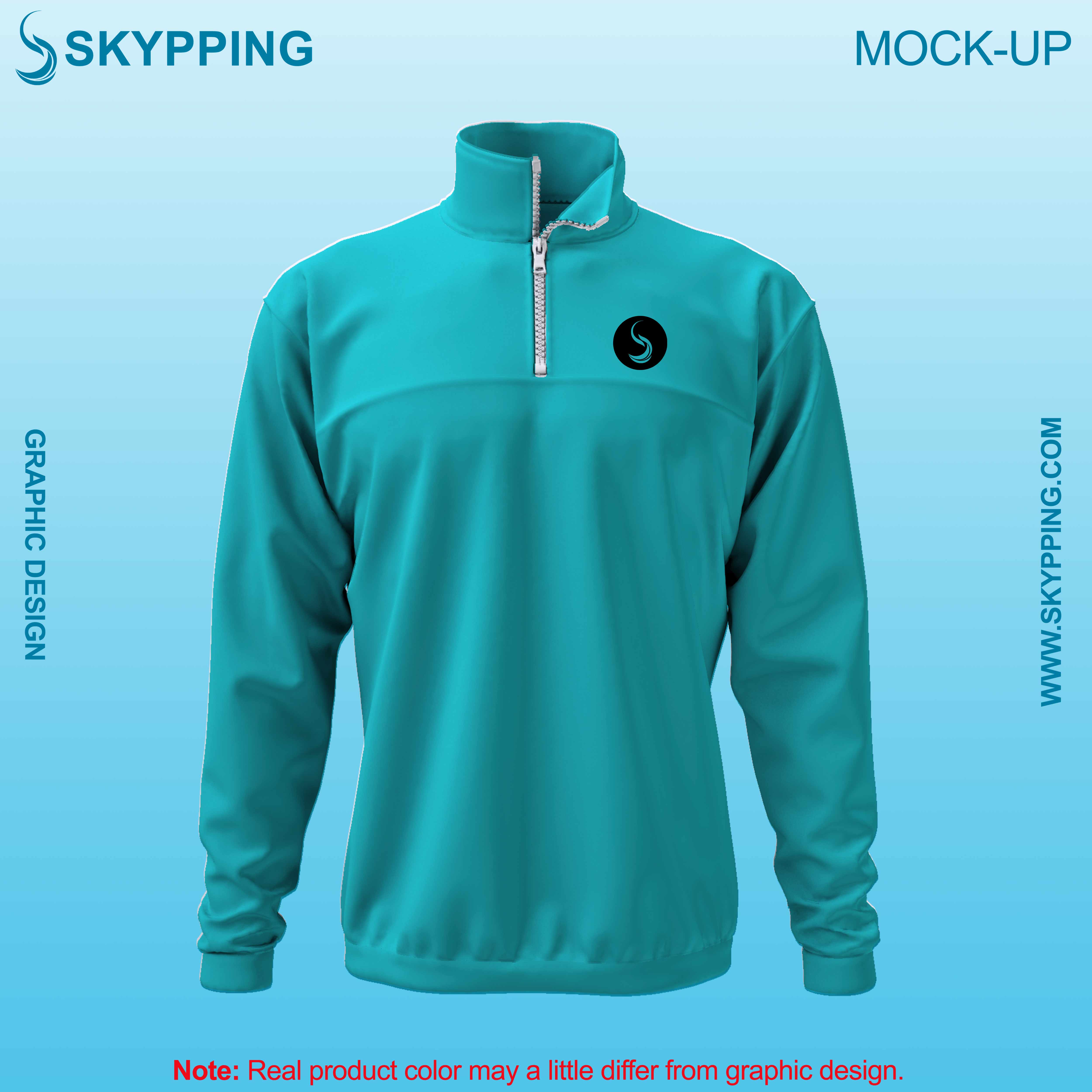 Toddle neck set-in style sleeve with quarter zip sweatshirt for men